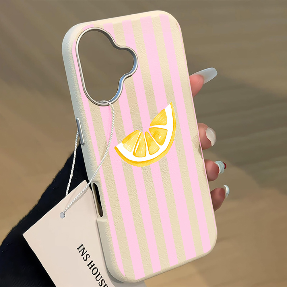 Phone Cases Xiaomi 15 - Limon Pembesi Çizgili Telefon Kılıfı Xiaomi