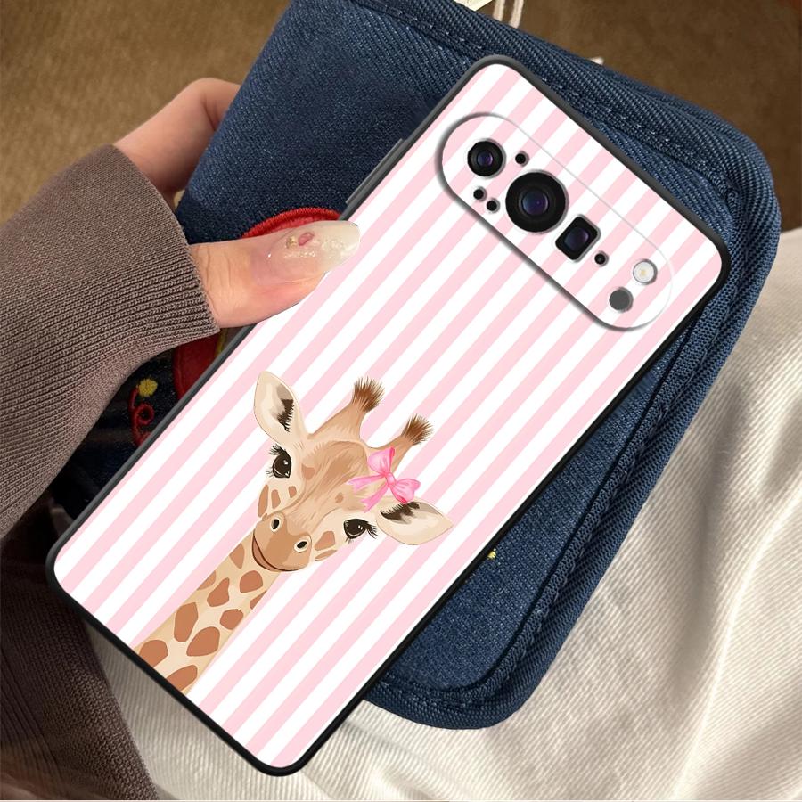 Google Pixel 9 Pro - Karikatür Zürafa Funda Telefon Kılıfı Google