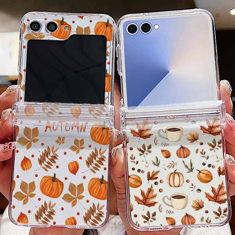 Phone Cases Z Flip 6 - Sonbahar Akçaağaç Yaprağı Desenli Telefon Kılıfı