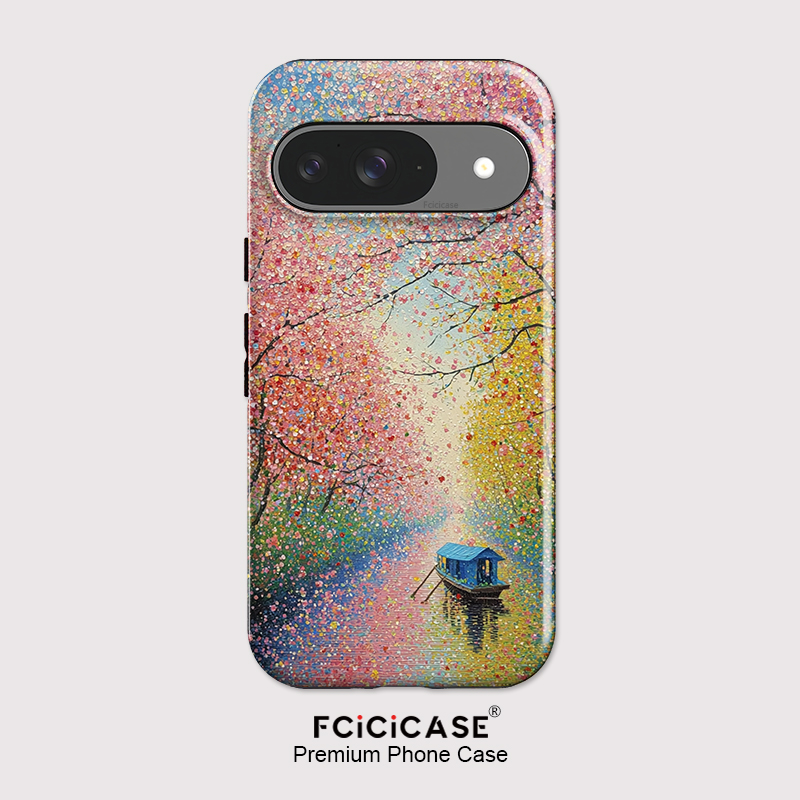 Google Pixel 9 Pro - Fcicicase Renkli Ağaç Tekne Baskı Telefon
