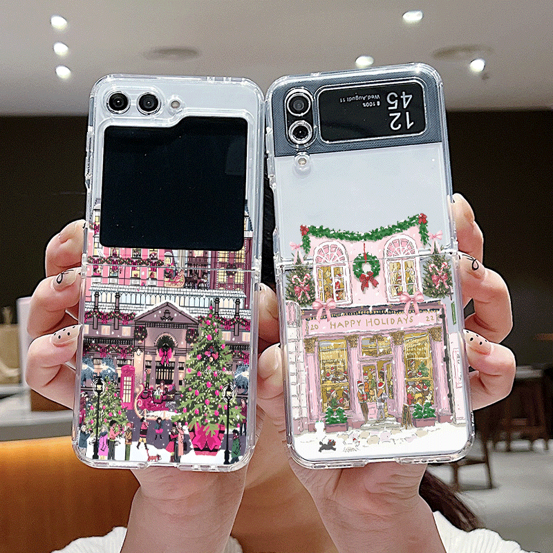 Phone Cases Z Flip 6 - Kırsal Bina Kar Manzarası Noel Temalı