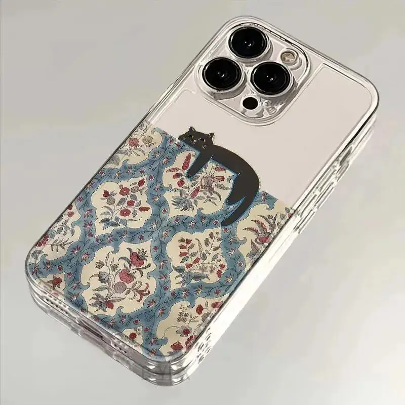 Vivo Y28 - Retro Desenli Dinlenen Kedi Telefon Kılıfı