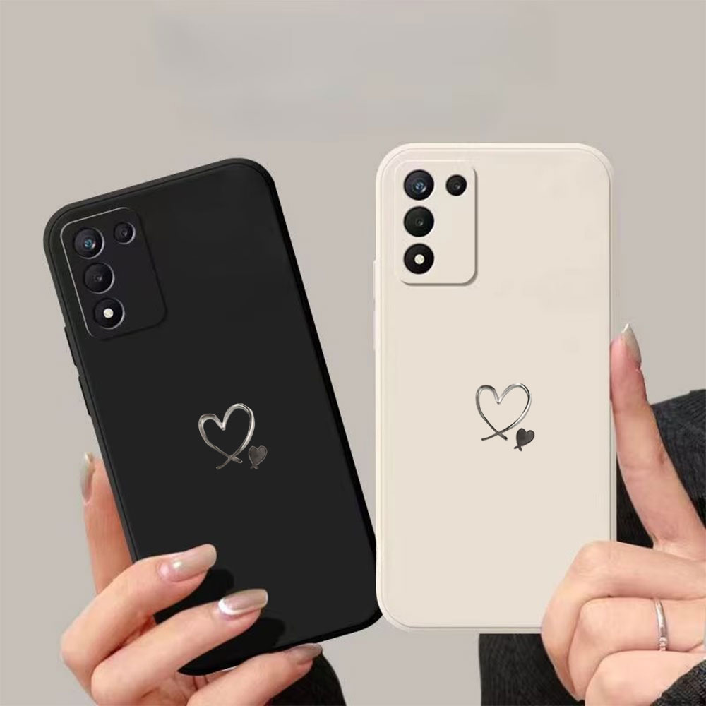 Phone Cases Silicone - Aşk Kalpli Baskılı Darbeye Dayanıklı Telefon