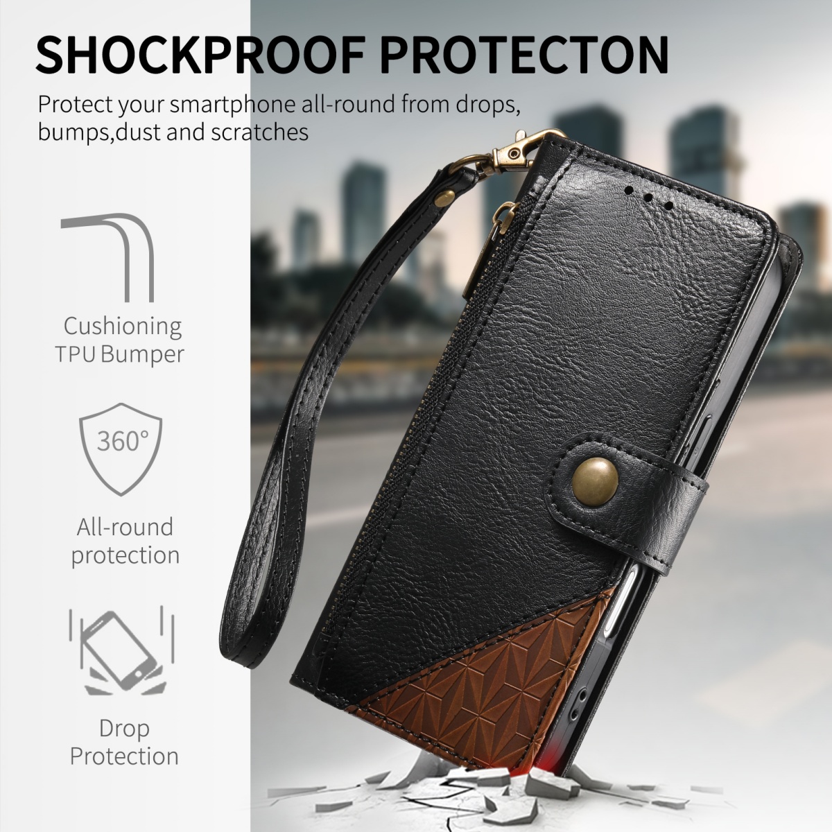PU Deri Fermuarlı Bileklik Ask - Phone Cases With Wallet incelemesi ve fiyatı
